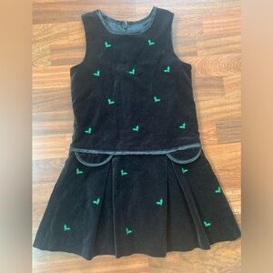 Black Christmas Dress Holly Embroidery Sz XL (6X) Cotton Velvet Feel RN 13711